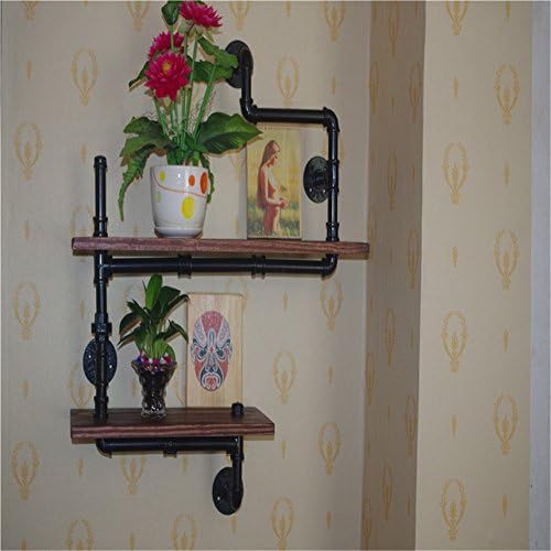 GUJJ Iron Art wooden shelving the reconstructed so old industrial water pipes bookshelves