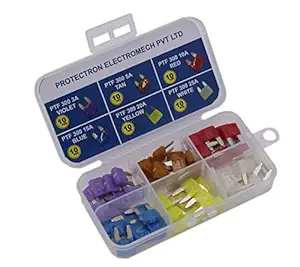 PROTECTRON 60pc Assorted MINI BLADE (ATM) Auto Car standard Fuse kit- 3A, 5A, 10A, 15A, 20A, 25A