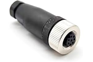 ELECBEE M12 8 poli Femmina Connettore, A Codice Diritto Vite Giunto Non schermato Femmina M12 Connettore Connettore Attuatore Aviazione Spina, Connettore M12 8 Poli IP67 Impermeabile