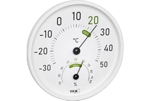 TFA Dostmann analog termo-hygrometer, 45.2045.02, för inom- och utomhus, vit, termohygrometer