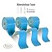 Produktbild FriCARE Kinesiology Tape Sport Kinesiologie Klebeband X Y I Form 3 Rollen Set Pro Tensile Elastic Dehnbar 20 Pre-cut, 2”X 10-inch/strip, Therapeutic Athletic K Tape Blau