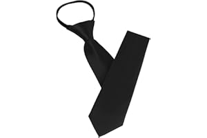 AUYAO Corbatas de Hombre, Preatada Corbatas con Cremallera Ajustable, Corbata Negra Raya para Business Fiesta Boda, Regalos Originales para Hombre