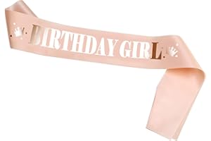 Konsait Rose Gold Geburtstag Schärpe, Birthday Girl Schärpe Geburtstag Party Dekoration für Frau Mädchen Geburtstag Accessoires Geschenk