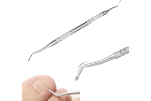 AGATIGE Levantadores de uñas encarnadas, herramienta profesional de uñas encarnadas de doble cabeza de acero inoxidable para el cuidado de los pies de 6.5 pulgadas