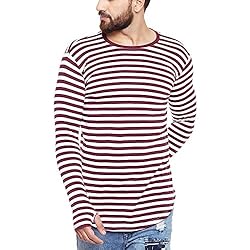 FUGAZEE Men's Stripped Thumbhole T-Shirt