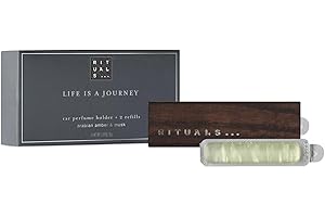 ‎RITUALS RITUALS Auto Parfüm Homme Car Perfume – Life is a Journey – Auto Duft mit Aroma von Amber und Moschus – Auto Lufterfrischer mit Holzhalterung – 6 g