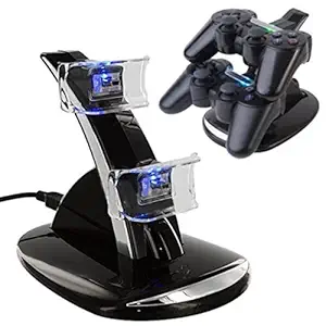 24x7 eMall LED Charger Dock Station Dual USB Fast Charging Stand for PS4 Controller