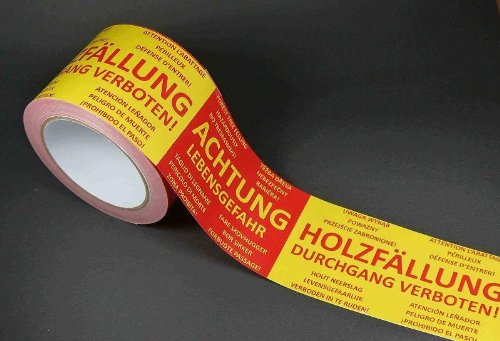 Preisvergleich Produktbild Absperrband "ACHTUNG HOLZFÄLLUNG - LEBENSGEFAHR - DURCHGANG VERBOTEN" International