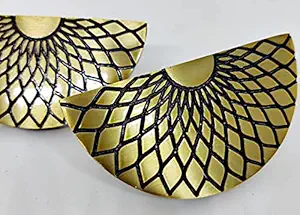 e-Hardware Depot: Handmade, Decorative, Brass Metal, Antique Finish, Knob / Handle for Door or Drawer (6 cm x 4.5 cm x 3.2 cm)(1 Piece Means (Half Semicircle)