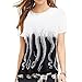 Produktbild JiaMeng Muttertag Sommer Mode Damen Octopus Gedruckt Kurzarm-Shirt Casual Top T-Shirt Bluse (L, Schwarz)