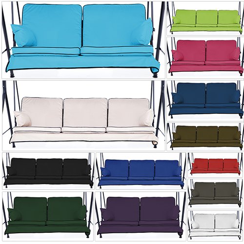 Royal Blue Complete Replacement Cushions Set for 3 Seater Swing Seat