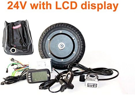 L-faster350W 8 inch electric scooter brushless hub motor kit can with LCD display WUXING throttle DIY electric scooter town 7XL (24LCD)