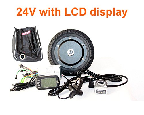 L-faster350W 8 inch electric scooter brushless hub motor kit can with LCD display WUXING throttle DIY electric scooter town 7XL (24LCD)