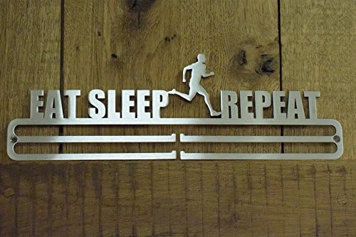 Tollington Stores Medal Hanger Display 'Eat Sleep Run Repeat' Stainless Steel 2.0