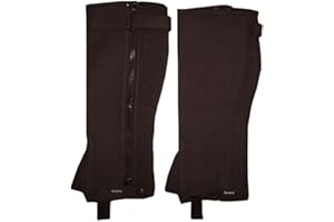 AWANS Horse Riding Half Chaps, Gaitors Equestrian/New Unisex/Washable Amara Suede Leather Brown
