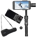 Hohem 3-Achsen Gimbal Alluminum Stabilizer mit Platte für Smartphone Bis zu 6 Zoll Wie iPhone 7Plus/6Plus und Gopro, Kabellose Steuerung Vertikale Aufnahme Panorama-Modus Tracking Zoom In/Out, Schwarz
