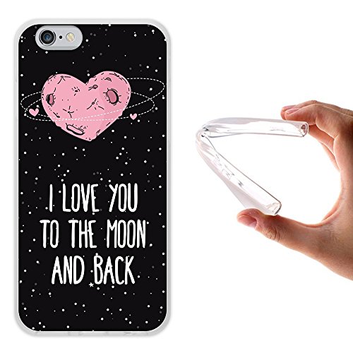 WoowCase - Funda Gel Flexible   iPhone 6 6S   Coraz  n Frase Amor - I Love You To The Moon And Back Carcasa Case Silicona TPU Suave