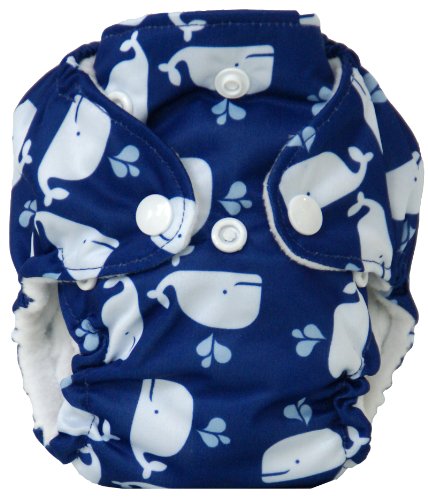 Piriuki Mini Newborn Reusable Cloth Diaper (Blue/ White)