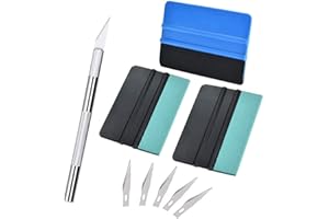 TBoonor Kit d'outils de Pose de Film de qualité supérieure avec Couteau de précision et raclette à Film Mini Soft Wrapping Tint Squeegee, Couteau Manuel à 30 degrés avec Capuchon de sécurité