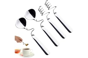 BONHHC Cuillère à Miel,cuillère à miel et confiture cuillères à café,hanging cuillères à confiture and spiral cuillère,cuillère à remuer en acier inoxydable,pour confitures,sirops,yaourt,mélasse