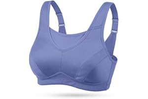 WingsLove Women's High Impact Sports Bra High Support Wireless Adjustable Plus Size for Large Breasts