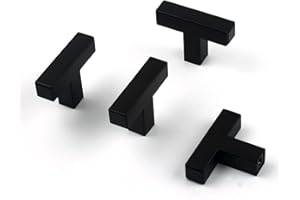 CVIUYO 4 Pack 2Inch Black Cupboard Handles, Kitchen Cupboard Door Handles, T Bar Handle, Square Cabinet Handle for Cabinet/Wardrobe/Bathroom with Screws