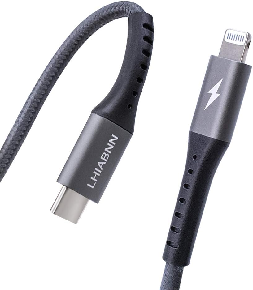 LHIABNN MFI Certified USB C to Lightning Cable,PD Type C Charging Cord Compatible with iPhone 11/11 Pro/11 Pro MAX/XS/XS MAX/XR/X/8/8 Plus/7/7 Plus/MacBook Supports Power Delivery (3.3ft) (1-Grey)