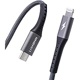 LHIABNN MFI Certified USB C to Lightning Cable,PD Type C Charging Cord Compatible with iPhone 11/11 Pro/11 Pro MAX/XS/XS MAX/XR/X/8/8 Plus/7/7 Plus/MacBook Supports Power Delivery (3.3ft) (1-Grey)