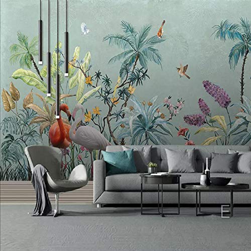 Preisvergleich Produktbild Gwgdjk Fototapete 3D Handgemalte Regenwald Blumen Und Vögel Fototapeten Living Tv Sofa Hintergrund Tapete-280X200Cm (112 * 80Inch)