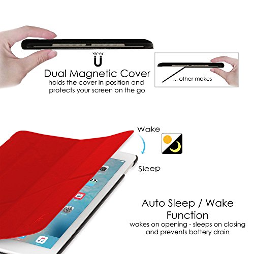Forefront Cases® Neue Origami Hülle Tasche Case Cover für Apple iPad Mini 4 / 4th Generation (September 2015) – Rundum-Geräteschutz und intelligente Auto-Sleep-Wake-Funktion – inkl. Eingabestift - 6