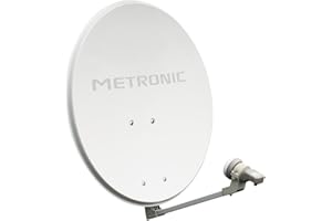 Metronic 498150 Kit parabole acier 60cm + Tête de parabole LNB universelle - EURASIS - Blanc