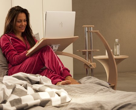 Lounge-Wood Natural, Sail ver - ecofiendly table for laptop and tablet