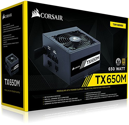 Corsair TX650M - Fuente de Alimentaci  n  Semi Modular  80 Plus Gold  650 Watt  EU 