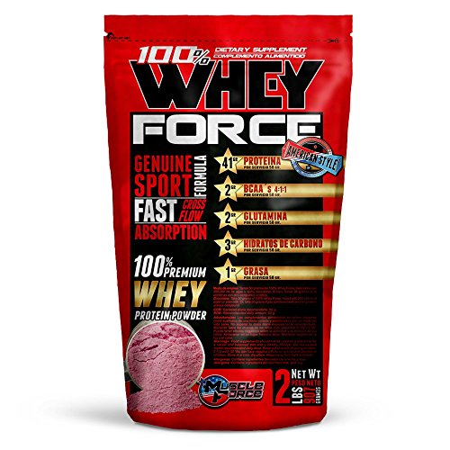 100% Whey Force, Concentrado de proteína de suero de Leche. Peso Neto 907gr. Sabor:Chocolate