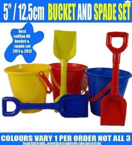 A1002 SMALL SHINY BUCKET AND SPADE (1 only, colours vary)