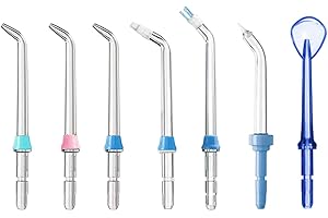 Jerilla 7pcs Oral Irrigator Nozzle Set Replacement Jet Tips Compatible with Waterpik Water Flosser WP-100 WP-250 WP-450 WP-560 WP-660 WP-811 WP-900 WP-940