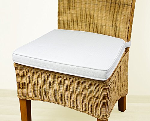 Stuhlkissen LARISSA Sitzpolster Kissen Sitzkissen Schlaufenkissenaus Baumwolle natur - 2