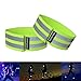 Produktbild Fantaseal® Reflektorbänder Sportarmband Hi-Reflektiv Armband Sicherheit Reflexband Hochsichtbar Armreifen Handgelenk Gurt / Band Reflektor Armbinde Nachtsport Gear Bodyreflektor Ankle Band Knöchelband Hosenbeine Band Reflektierenden Klettbänder Reflex Manschette Reflective Cuffs Band für Running Laufen Morgenlaufen Skifahren Kajak Fahrradfahren Motorradfahren Reiten Spaziergang Joggen Klettern Wandern Trekking Abenteuer (Grün, 2-Stücke, 31CM)
