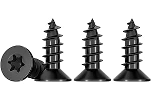 Drenky Viti per legno Torx, colore nero, 50 pezzi M5 x 20 mm viti a testa svasata, in acciaio inox A2, filettatura completa per truciolato, viti autofilettanti