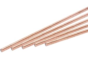 sourcing map 5 Pack Pure Copper Round Rod 1mm/0.04 Inch Diameter 250mm/10 Inch Length Solid Copper Rod Lathe Bar Stock for DIY Metal Craft Metal Working Hobbies