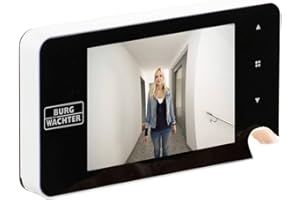 Burg-Wächter Digitaler Türspion Door eGuard mit Klingel, Elektronischer Türspion mit Kamera und Monitor, Mit Nachtsicht, Türstärke 38-110 mm, 3,2 Zoll Display, DG 8200, Weiß