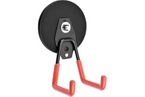 OCEUMAOA Magnetische Haken für die Garage magnethaken extra stark Magnetfuß mit Rutschfester Beschichtung und Befestigungsschrauben für Garten,Garage,Werkzeugraum 88mm (Orange)