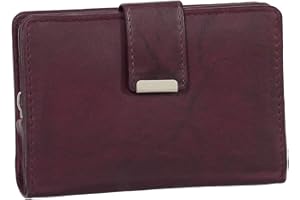 Ledershop24 RFID Damen Leder Geldbörse Damen Portemonnaie Damen Geldbeutel - Farbe Bordeaux - Geschenkset + exklusiven Schlüsselanhänger