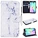 Produktbild CE-Link Samsung Galaxy S6 Edge Hülle Schutzhülle PU Premium Leder Flip Wallet Tasche Case mit Kartenfach Magnet und Ständer Lederhülle Handytasche Handy Hülle Tasche Schale Etui 3D Marmor Muster Protective Cover für Samsung Galaxy S6 Edge (5,1 Zoll) Handyhülle - Weiß und Grau