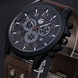 Fenkoo Herren Armbanduhr Quartz Kalender / Wasserdicht Leder Band Schwarz / Braun / Grün / Grau Marke