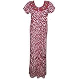 Indiatrendzs Women's Nighty Hosiery Polka Dot Sleepwear Maxi Dress (Chest : 42)