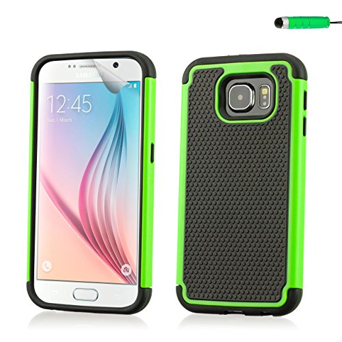 32nd   Funda R  gida Anti-Choques de Alta Proteccion para Samsung Galaxy S6  SM-G920  Carcasa Defensora de Doble Capa - Verde