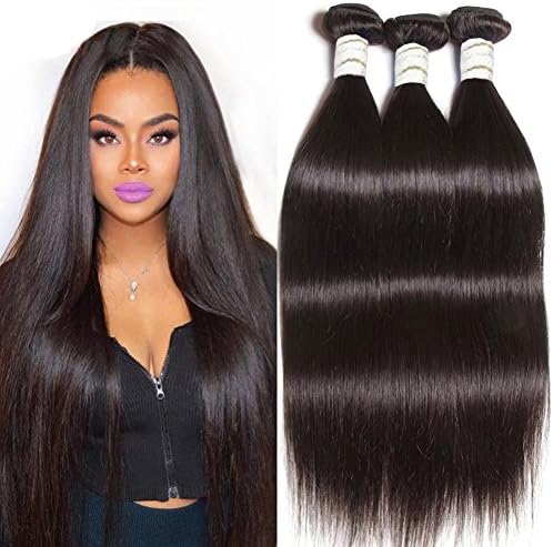Wendy Queen 100% Remy Unprocessed Peruvian Virgin Straight Hair 6 Bundles with Top Closure Remy Silky Straight Hair Weave (14 16 18inch+14inch Closure, Natural Color)