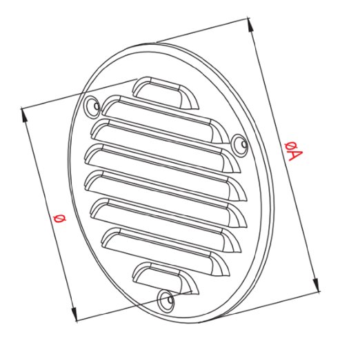 Lüftungsgitter Metall weiß Ø 100 mm rund Insektennetz Abluftgitter Zuluft Abluft Gitter Lüftung MTA 14 - 2