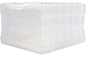novelinks Lot de 6 boîtes de rangement transparentes pour photos de 10,2 x 15,2 cm – Boîtes de rangement en plastique avec couvercles, boîtes de rangement pour photos de 10,2 x 15,2 cm, boîtes de tri
